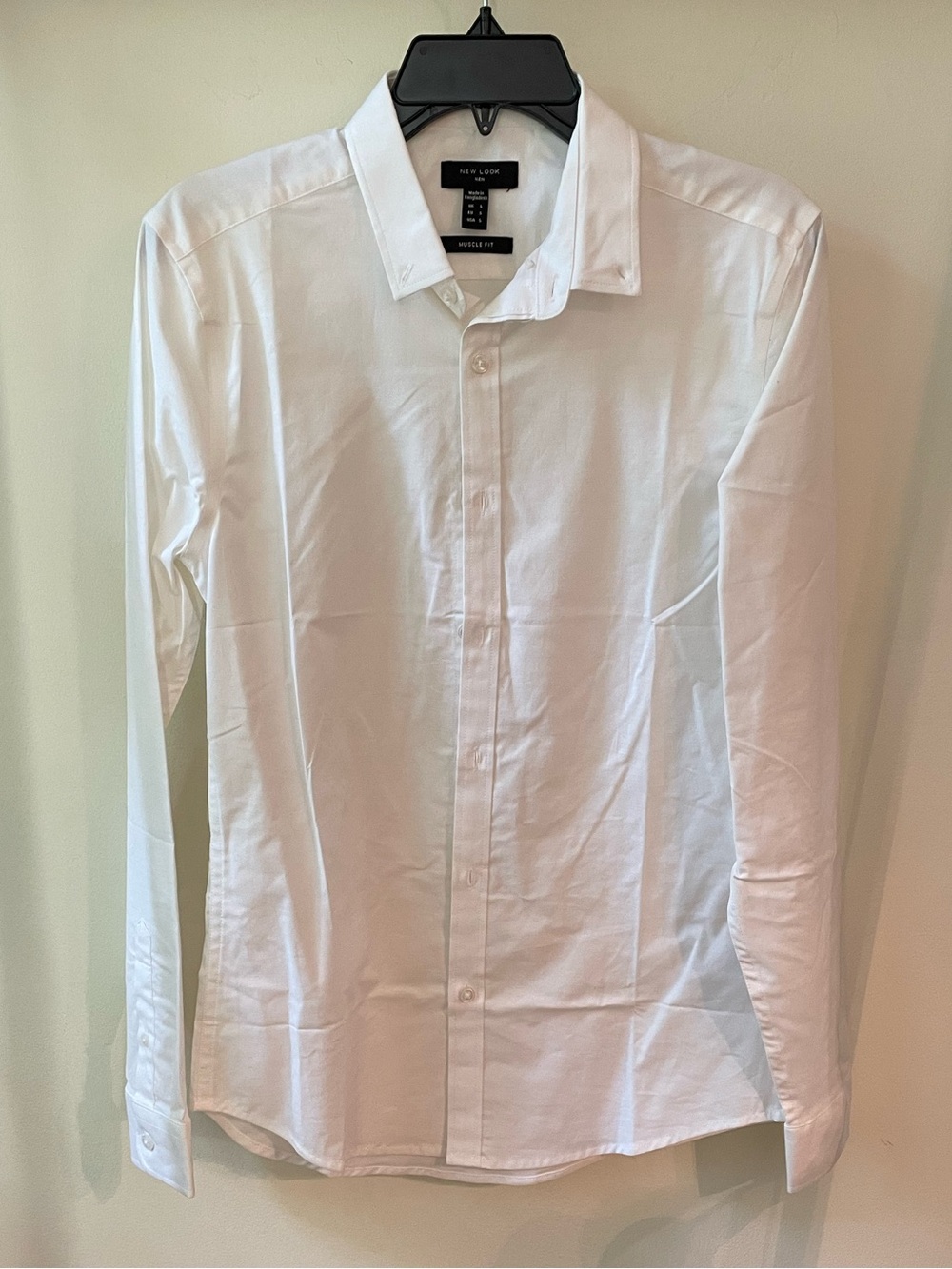 New Look | ASOS | NWOT | White Long Sleeve Muscle Fit Oxford Dress Shirt